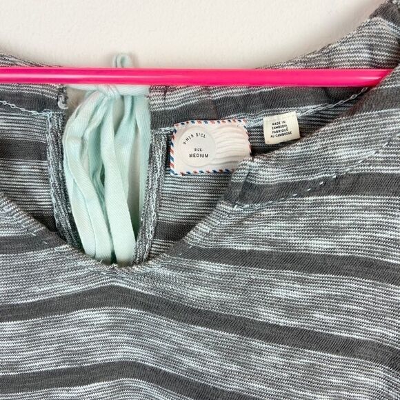 Anthro Postmark Keyhole Tie-back Striped Top - Picture 7 of 7